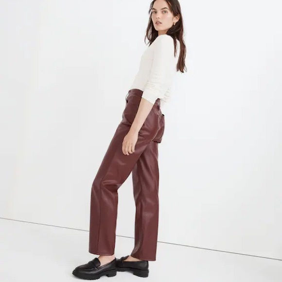 Madewell Perfect Vintage Straight Jean: Faux Leather Edition Size 28 EUC - Picture 10 of 11